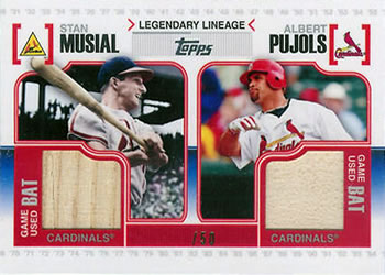 2010 Topps - Legendary Lineage Relics #LLR-MP Stan Musial / Albert Pujols Front
