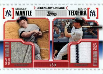 2010 Topps - Legendary Lineage Relics #LLR-MT Mickey Mantle / Mark Teixeira Front