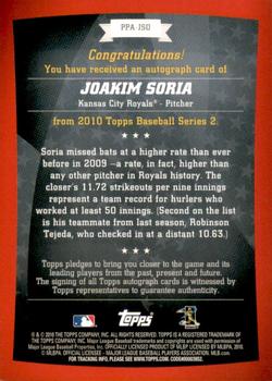 2010 Topps - Peak Performance Autographs #PPA-JSO Joakim Soria Back