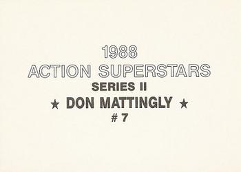 1988 Action Superstars (18 cards, unlicensed) #7 Don Mattingly Back