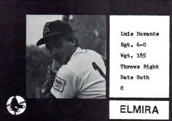 1987 Cain Elmira Pioneers Black #14 Luis Dorante Front