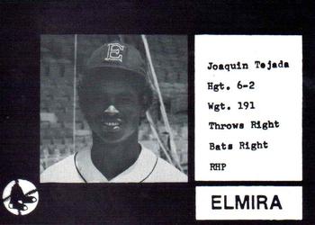 1987 Cain Elmira Pioneers Black #25 Joaquin Tejada Front