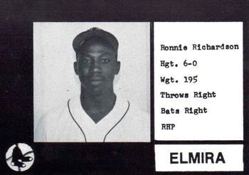 1987 Cain Elmira Pioneers Black #27 Ronnie Richardson Front