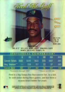 1998 Topps Gold Label - Class 1 Black Label One to One #32 Fred McGriff Back