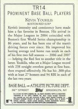 2010 Topps - Turkey Red #TR14 Kevin Youkilis Back