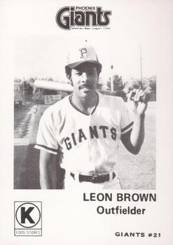 1975 Circle K Phoenix Giants #21 Leon Brown Front