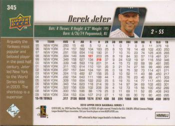 2010 Upper Deck #345 Derek Jeter Back