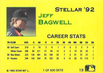 1992 Star Stellar #19 Jeff Bagwell Back