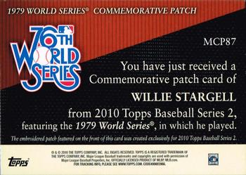 2010 Topps - Manufactured Commemorative Patch #MCP87 Willie Stargell Back