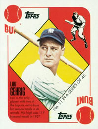 2010 Topps - 1951 Red Back #11 Lou Gehrig Front