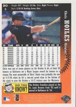 1997 Collector's Choice Baltimore Orioles #BO3 Chris Hoiles Back