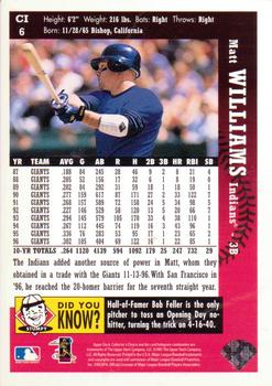 1997 Collector's Choice Cleveland Indians #CI6 Matt Williams Back