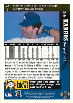 1997 Collector's Choice Los Angeles Dodgers #LA4 Eric Karros Back