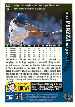 1997 Collector's Choice Los Angeles Dodgers #LA10 Mike Piazza Back