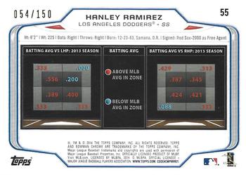 2014 Bowman Chrome - Purple Refractor #55 Hanley Ramirez Back