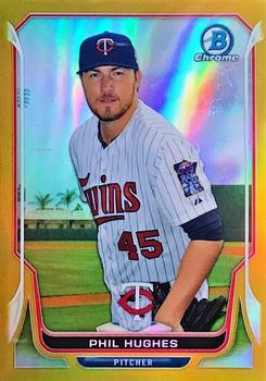 2014 Bowman Chrome - Gold Refractor #208 Phil Hughes Front