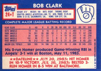 1984 Topps Traded #24T Bobby Clark Back