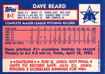 1984 Topps Traded #8T Dave Beard Back