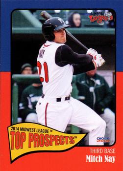 2014 Choice Midwest League Top Prospects #22 Mitch Nay Front