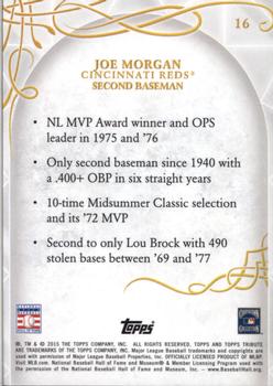 2015 Topps Tribute #16 Joe Morgan Back