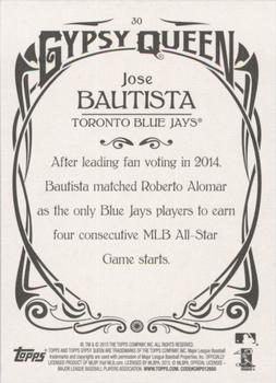 2015 Topps Gypsy Queen #30 Jose Bautista Back