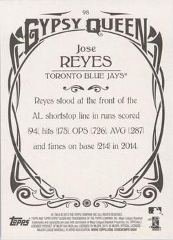 2015 Topps Gypsy Queen #98 Jose Reyes Back