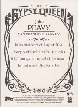 2015 Topps Gypsy Queen #218 Jake Peavy Back