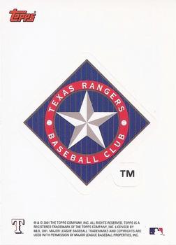 2002 Topps - Team Logo Stickers #NNO Texas Rangers Front