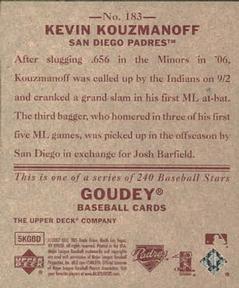 2007 Upper Deck Goudey - Red Backs #183 Kevin Kouzmanoff Back