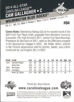 2014 Choice California League / Carolina League All-Star Game #4 Cam Gallagher Back