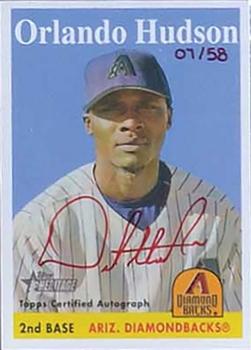 2007 Topps Heritage - Real One Autographs Red Ink #ROA-OH Orlando Hudson Front