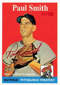 2007 Topps Heritage - Real One Autographs Red Ink #ROA-PS Paul Smith Front