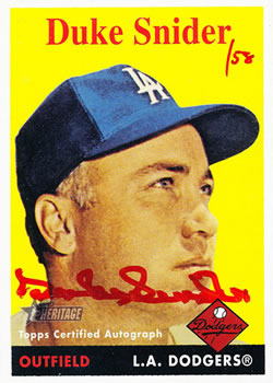 2007 Topps Heritage - Real One Autographs Red Ink #ROA-DS Duke Snider Front