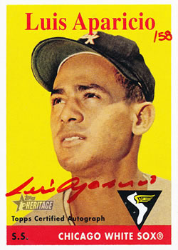 2007 Topps Heritage - Real One Autographs Red Ink #ROA-LA Luis Aparicio Front