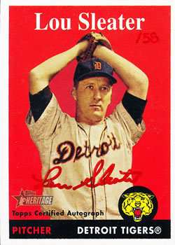 2007 Topps Heritage - Real One Autographs Red Ink #ROA-LS Lou Sleater Front