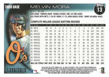 2010 Topps - Gold #13 Melvin Mora Back