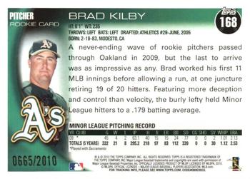 2010 Topps - Gold #168 Brad Kilby Back