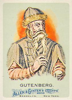 2010 Topps Allen & Ginter #129 Johannes Gutenberg Front