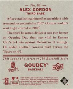 2008 Upper Deck Goudey - Mini Red Backs #89 Alex Gordon Back