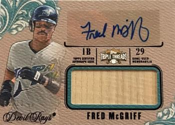 2014 Topps Triple Threads - Unity Autograph Jumbo Relic Sapphire #UAJR-FM Fred McGriff Front