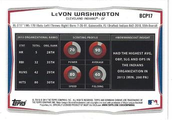 2014 Bowman Chrome - Prospects #BCP17 LeVon Washington Back