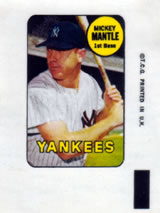 1969 Topps - Decals #NNO Mickey Mantle Front