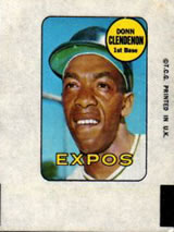 1969 Topps - Decals #NNO Donn Clendenon Front