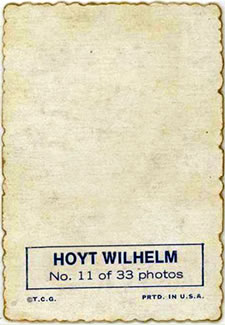 1969 Topps - Deckle #11 Hoyt Wilhelm Back
