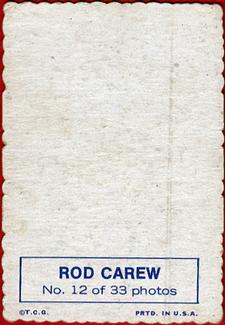 1969 Topps - Deckle #12 Rod Carew Back