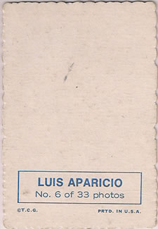 1969 Topps - Deckle #6 Luis Aparicio   Back