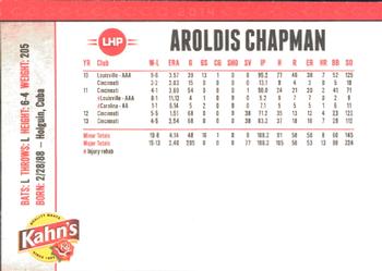 2014 Kahn's Cincinnati Reds #NNO Aroldis Chapman Back