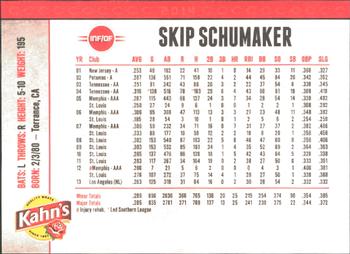 2014 Kahn's Cincinnati Reds #NNO Skip Schumaker Back