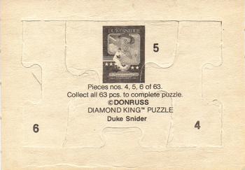 1984 Donruss - Duke Snider Puzzle #4-6 Duke Snider Back