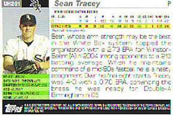 2005 Topps Chrome Updates & Highlights #UH146 Sean Tracey Back